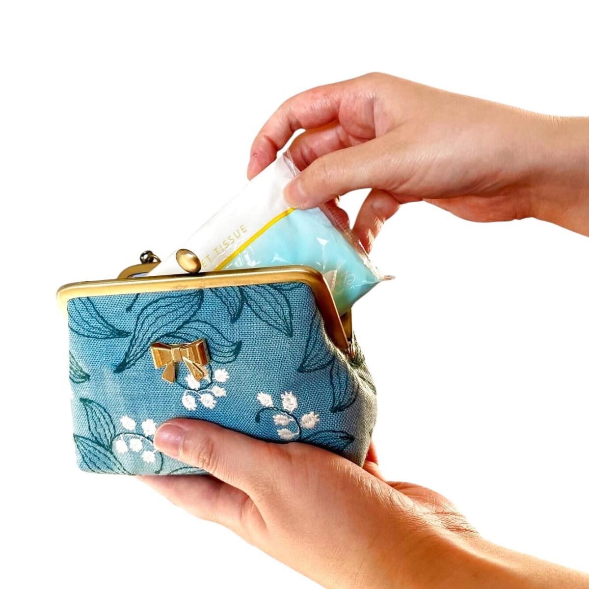 画像3: 【送料無料】岡山レース/すずらんミニバッグがま口キット (3)