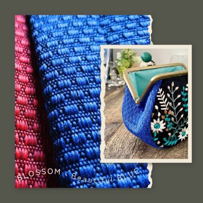 画像1: 【送料無料】インド刺繍リボンの通しマチポーチ
