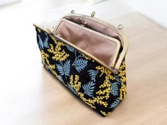 【型紙＆レシピ付き口金】20.4cmマチ一体型親子がま口（カン碁石AG)