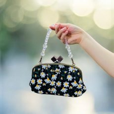 画像2: 【持ち手も作る】親子がま口バッグ（刺繍・黒） (2)