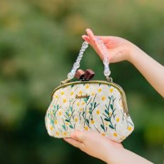 画像5: 【持ち手も作る】親子がま口バッグ（刺繍・生成り） (5)