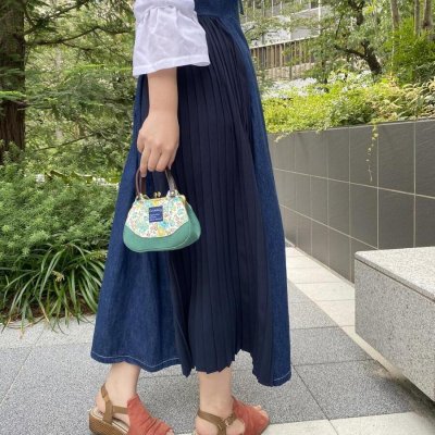画像2: ３割引きセール中【型紙＆レシピ付き口金】12cmあおりがま口ポーチ（碁石AG）