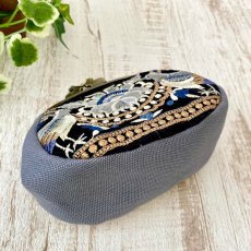 画像2: ３割引きセール中【型紙＆レシピ付き口金】12.5cm 版マチ別布がま口（碁石AG） (2)