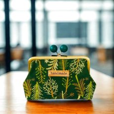 画像2: 送料無料【動画付！初めてさんの縫うがま口キット】岡山レース（フォレスト緑） (2)