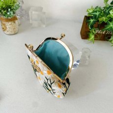 画像3: 【元祖がま口】ぺったんこがま口キット・刺繍生地デイジー・生成り (3)