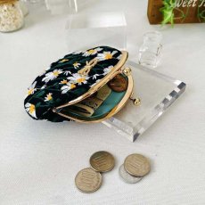 画像4: 【元祖がま口】ぺったんこがま口キット・刺繍生地デイジー・黒 (4)