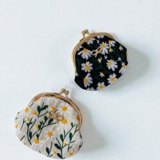 画像5: 【元祖がま口】ぺったんこがま口キット・刺繍生地デイジー・生成り (5)