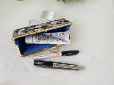 画像6: 送料無料【動画付！初めてさんの縫うがま口キット】クリスマス限定インド刺繍リボンペンケース（ブルー） (6)